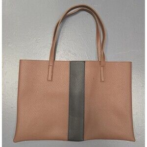Vince Camuto Luck Tote Brown Black Leather Large Shoulder Bag‎ Purse